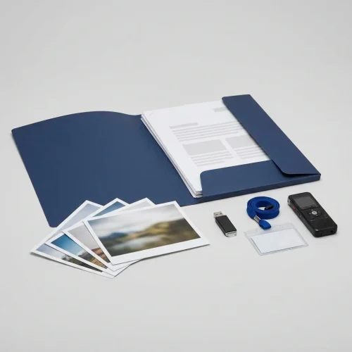 Press kit de evento com fotografias e dossier